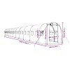 Zöld acélvázas melegház 44 m² 22 x 2 x 2 m