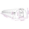 Zöld acélvázas melegház 48 m² 16 x 3 x 2 m