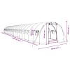 Zöld acélvázas melegház 60 m² 20 x 3 x 2 m