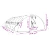 Zöld acélvázas melegház 40 m² 8 x 5 x 2,3 m