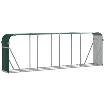 Zöld horganyzott acél fatörzstartó 300 x 45 x 100 cm