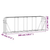 Zöld horganyzott acél fatörzstartó 300 x 45 x 100 cm Zöld horganyzott acél fatörzstartó 300 x 45 x 100 cm