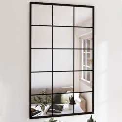 4 db fekete fém fali tükör 100x60 cm