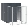 Antracitszürke horganyzott acél kutyakennel 165x659x181 cm