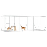 Ezüstszínű kültéri horganyzott acél kutyakennel 6x2x2 m Ezüstszínű kültéri horganyzott acél kutyakennel 6x2x2 m