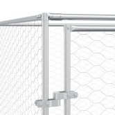 Ezüstszínű kültéri horganyzott acél kutyakennel 6x2x2 m Ezüstszínű kültéri horganyzott acél kutyakennel 6x2x2 m