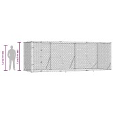 Ezüstszínű kültéri horganyzott acél kutyakennel 6x2x2 m Ezüstszínű kültéri horganyzott acél kutyakennel 6x2x2 m