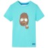 Aqua színű rövid ujjú gyerekpóló 140