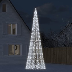 Hideg fehér karácsonyfa lámpa zászlórúdon 1534 led-del 500 cm