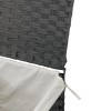 Szürke polyrattan szennyeskosár fedéllel 46x33x60 cm