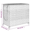 Sötétbarna rattan szennyeskosár kerekekkel 66x35x60 cm