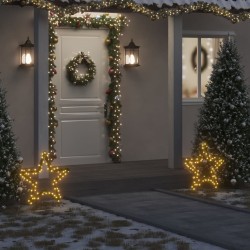 Karácsonyi csillag fénydekoráció cövekekkel 80 led 60 cm