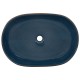 Barna és kék kerámia ovális asztali mosdó 59 x 40 x 14 cm