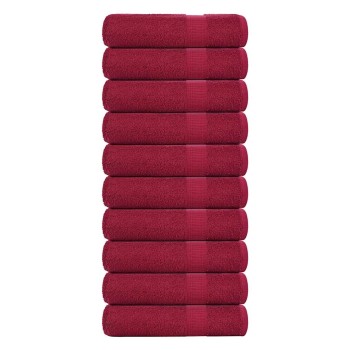 10 db bordói színű frogn fürdőlepedő 100 x 150 cm 360 g/m²