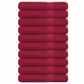 10 db frogn szaunatörölköző bordó 80 x 200 cm 360 g/m²