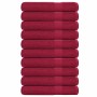 10 db frogn szaunatörölköző bordó 80 x 200 cm 360 g/m²