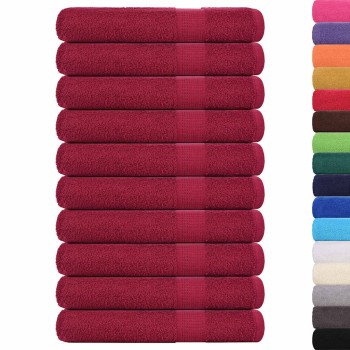 10 db frogn szaunatörölköző bordó 80 x 200 cm 360 g/m²