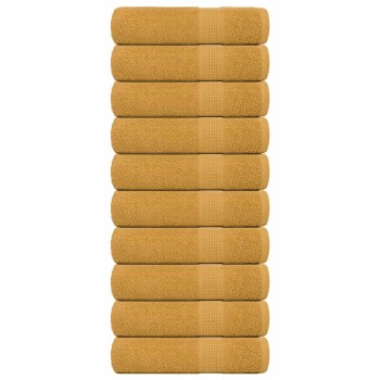 10 db frogn mintás kéztörlő arany 50 x 100 cm 360 g/m²