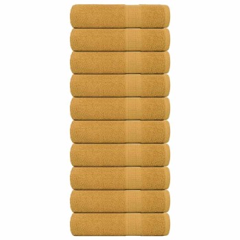 10 db arany színű frogn fürdőlepedő 100 x 150 cm 360 g/m²