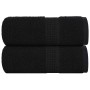 2 db fekete frogn mosdótörölköző 30 x 30 cm 360 g/m²