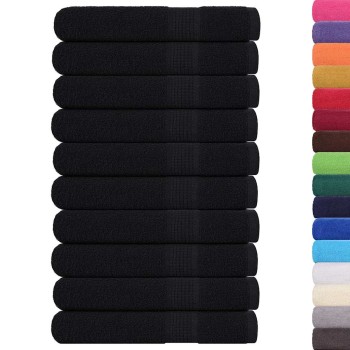 10 db frogn szaunatörölköző fekete 80 x 200 cm 360 g/m²