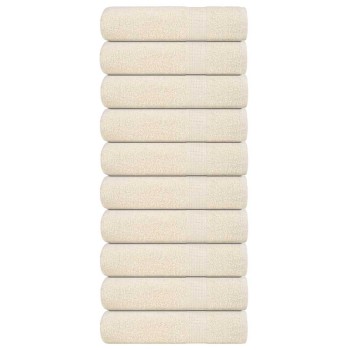 10 db krémszínű frogn kéztörlő 50 x 100 cm 360 g/m²