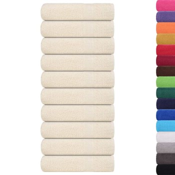 10 db krémszínű frogn kéztörlő 50 x 100 cm 360 g/m²