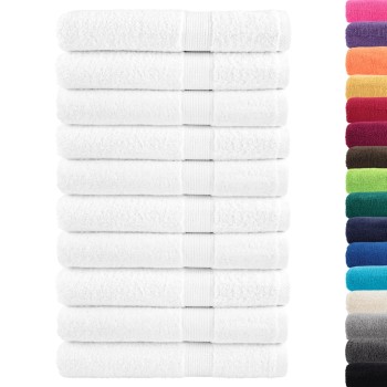 10 db prémium solund törölköző fehér 100 x 200 cm 600 g/m²