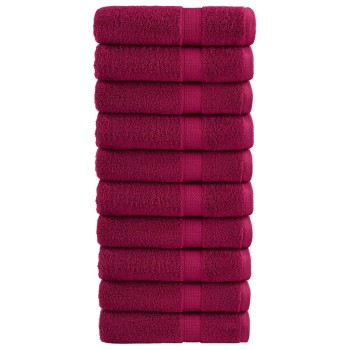 10 db prémium solund fürdőlepedő bordó 100 x 150 cm 600 g/m²