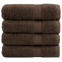 4 db prémium fürdőlepedő solund barna színben 100 x 150 cm 600 g/m²