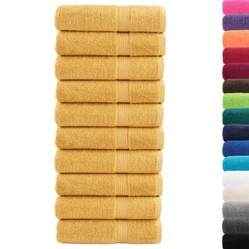 10 db prémium solund fürdőlepedő arany 100 x 150 cm 600 g/m²