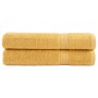 2 db prémium solund törölköző arany 100 x 200 cm 600 g/m²