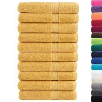 10 db prémium solund törölköző arany 100 x 200 cm 600 g/m²