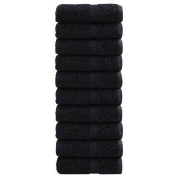 10 db prémium vendégtörölköző solund fekete 30 x 50 cm 600 g/m²