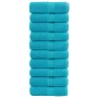 Prémium solund mosdótörölköző 10 db türkizkék 30 x 30 cm 600 g/m²