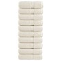 10 db prémium vendégtörölköző solund krémszínű 30 x 50 cm 600 g/m²