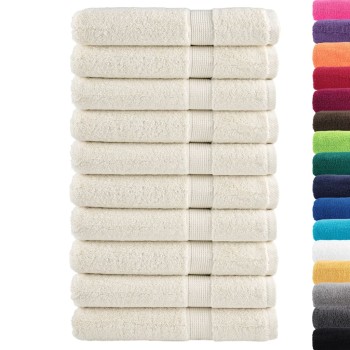 10 db prémium solund törölköző krémszínű 100 x 200 cm 600 g/m²