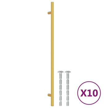 10 db aranyszínű rozsdamentes acél szekrényfogantyú 320 mm