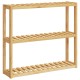Bambusz 3 szintes falra szerelhető fürdőszobapolc 60x15x54 cm