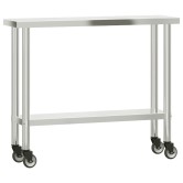 Rozsdamentes acél felső polcos konyhai munkaasztal 110x30x120cm Rozsdamentes acél felső polcos konyhai munkaasztal 110x30x120cm