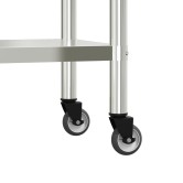 Rozsdamentes acél felső polcos konyhai munkaasztal 110x30x120cm Rozsdamentes acél felső polcos konyhai munkaasztal 110x30x120cm