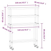 Rozsdamentes acél felső polcos konyhai munkaasztal 110x30x150cm Rozsdamentes acél felső polcos konyhai munkaasztal 110x30x150cm