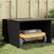 Fekete polyrattan robotfűnyíró garázs 86 x 90 x 52/57 cm