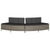 2 db szürke polyrattan pezsgőfürdő pad párnával