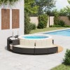 2 db fekete polyrattan pezsgőfürdőpad párnával