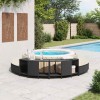 2 db fekete polyrattan tárolópolc pezsgőfürdőhöz