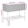 2 db barna polyrattan kerti ültetőláda polccal 90 x 40 x 75 cm