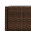 2 db barna polyrattan kerti ültetőláda polccal 90 x 40 x 75 cm