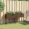 2 db barna polyrattan kerti ültetőláda polccal 70 x 28 x 70 cm