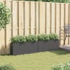 2 db fekete polyrattan kerti ültetőláda 2 cseréppel 90x20x40 cm
